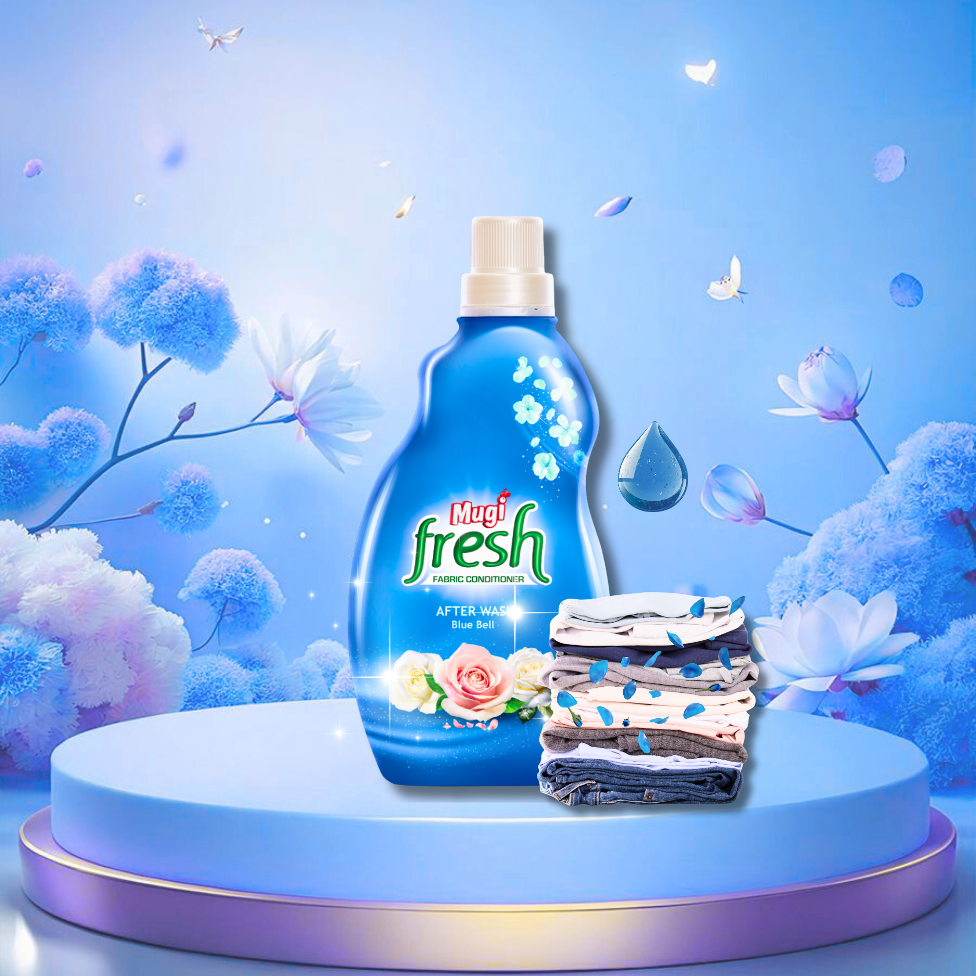 Mugi Fresh Blue Bell Fabric Conditioner - 800ml