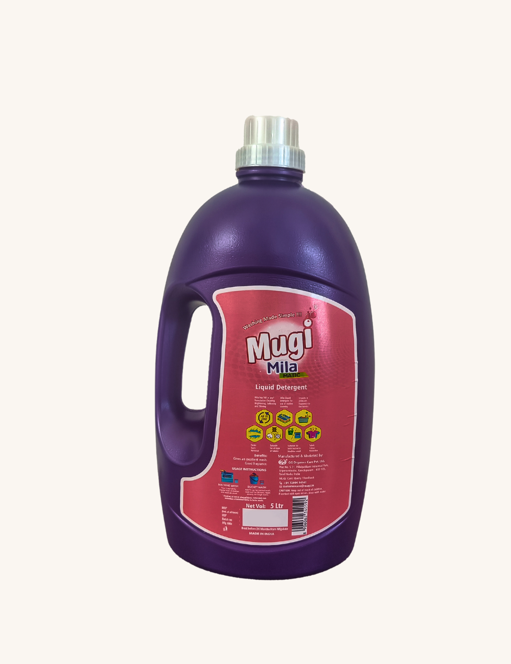 Mugi Mila Top Load Liquid Detergent - 5l