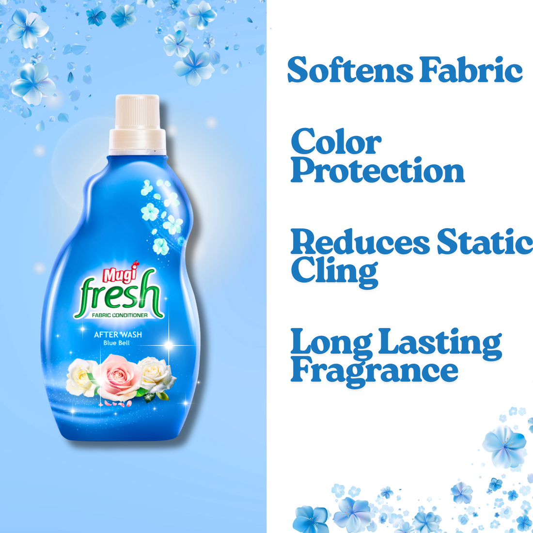 Mugi Fresh Blue Bell Fabric Conditioner - 800ml