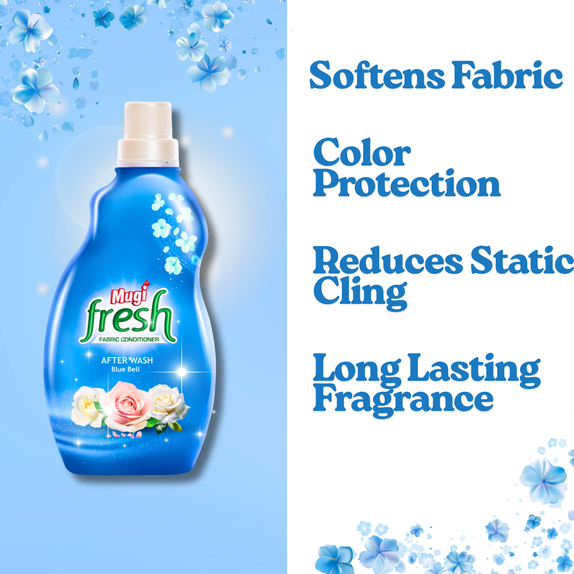 Mugi Fresh Blue Bell Fabric Conditioner - 800ml