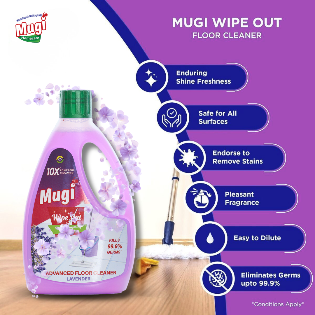 Mugi Wipeout Floor Cleaner Lavender 1L