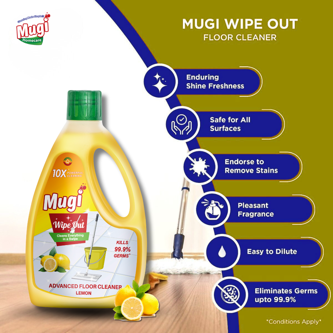 Mugi Wipeout Floor Cleaner Lemon 1L