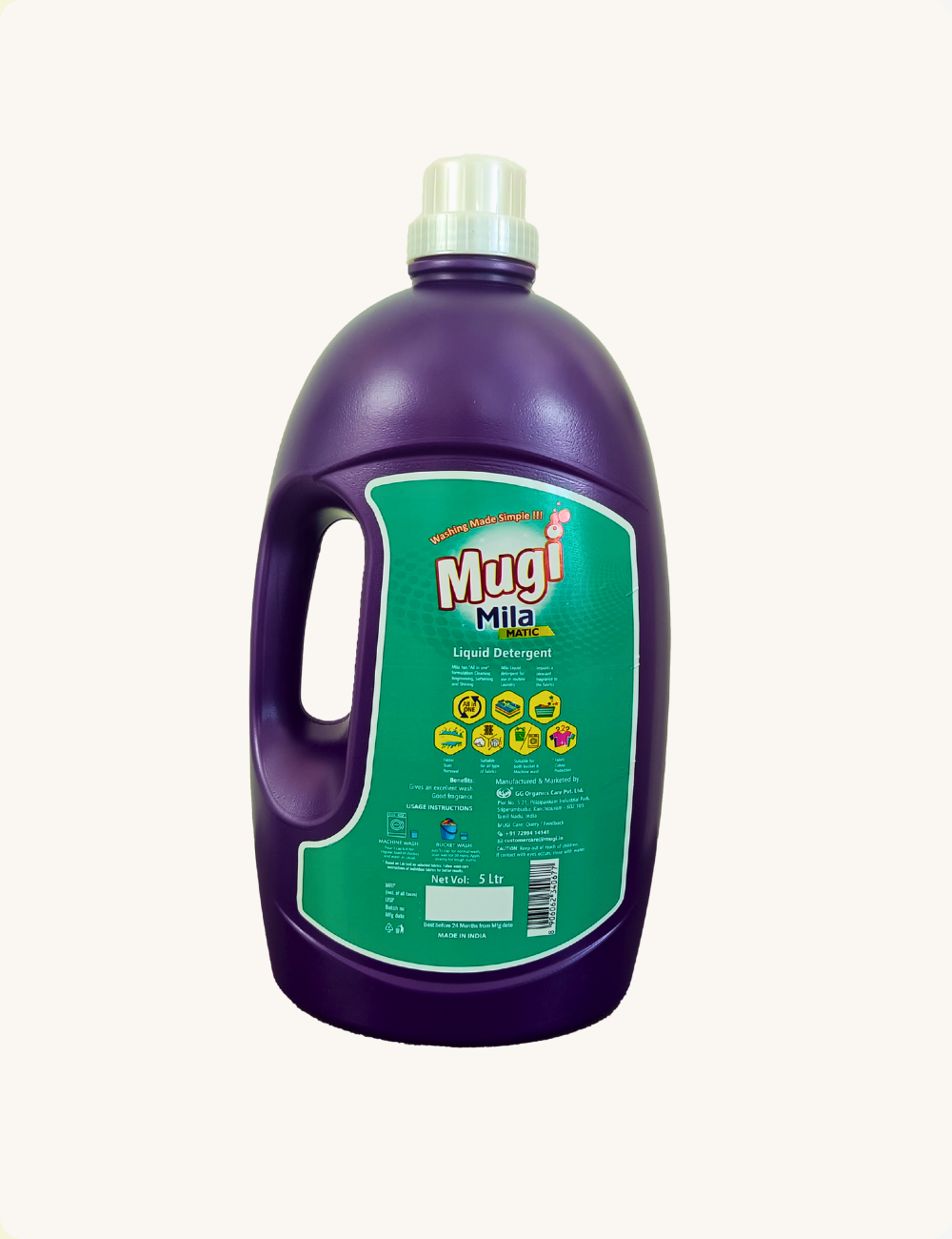 Mugi Mila Front Load Liquid Detergent - 5l