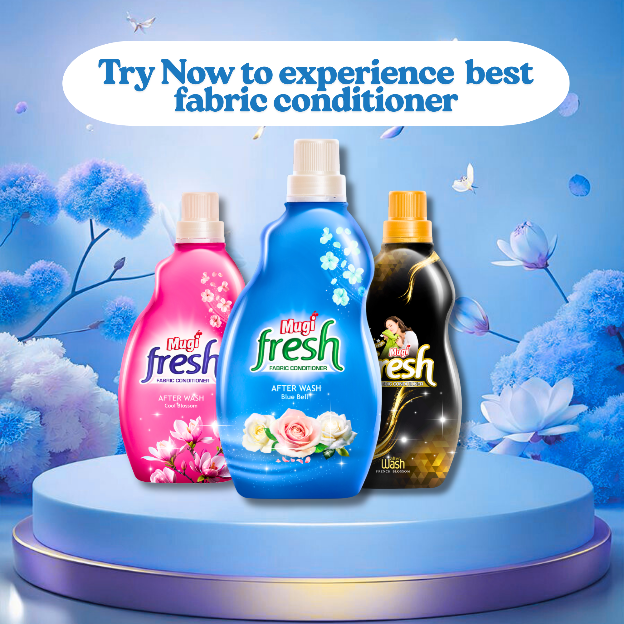 Mugi Fresh Blue Bell Fabric Conditioner - 800ml