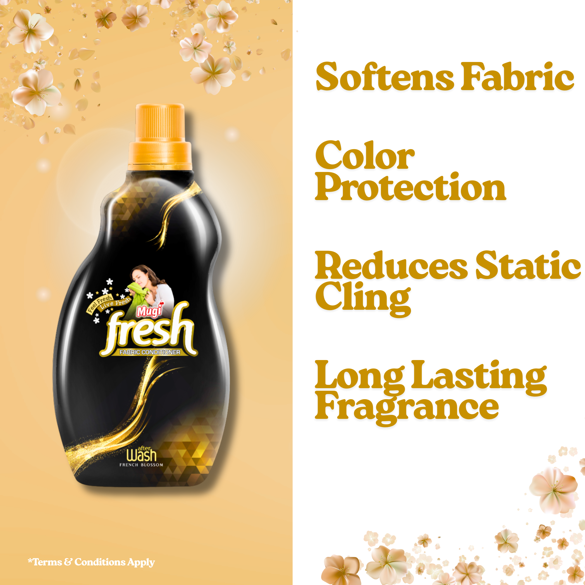 Mugi Fresh French Blossom Fabric Conditioner - 800ml