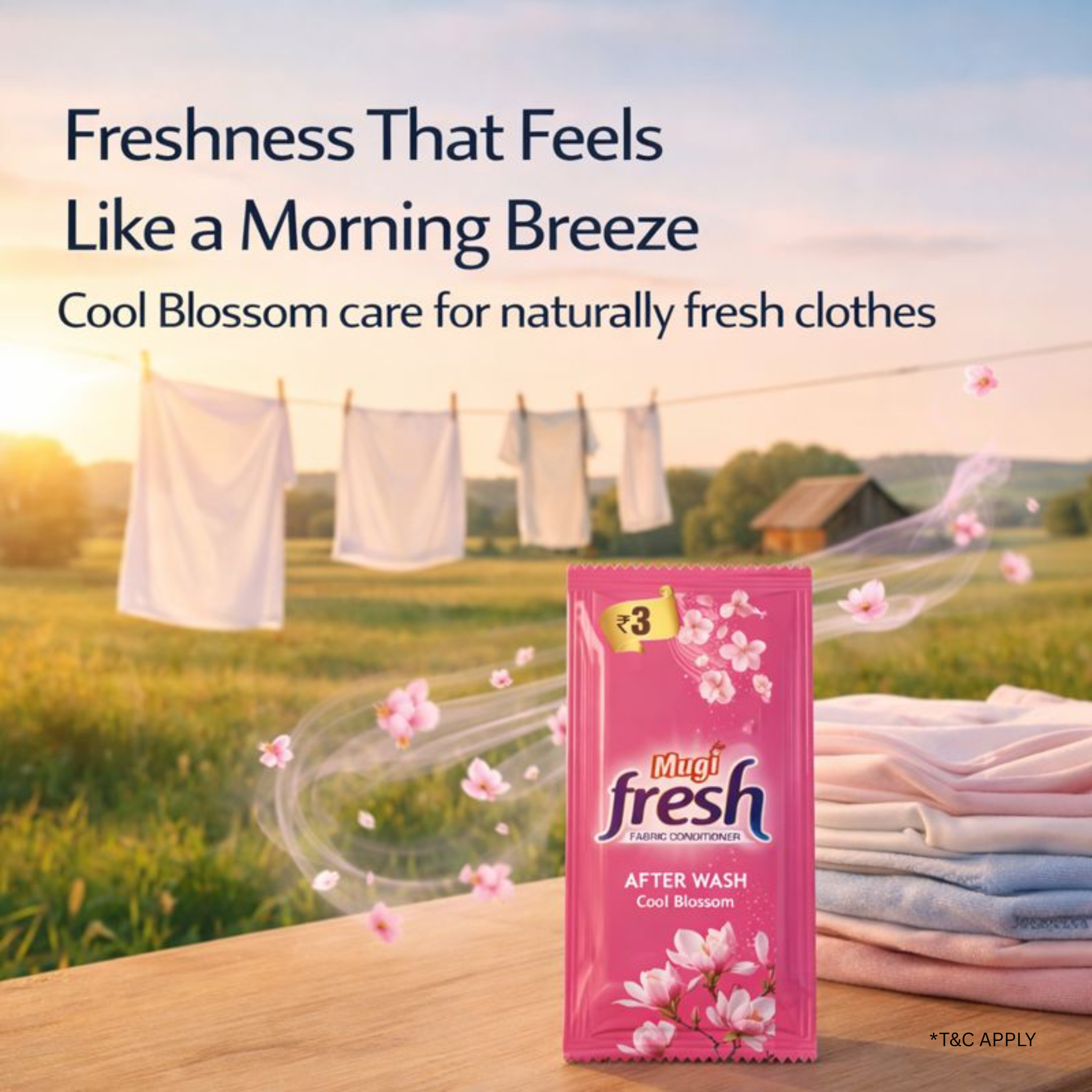 Mugi Fresh Cool Blossom Fabric Conditioner Pack of 40 Sachets