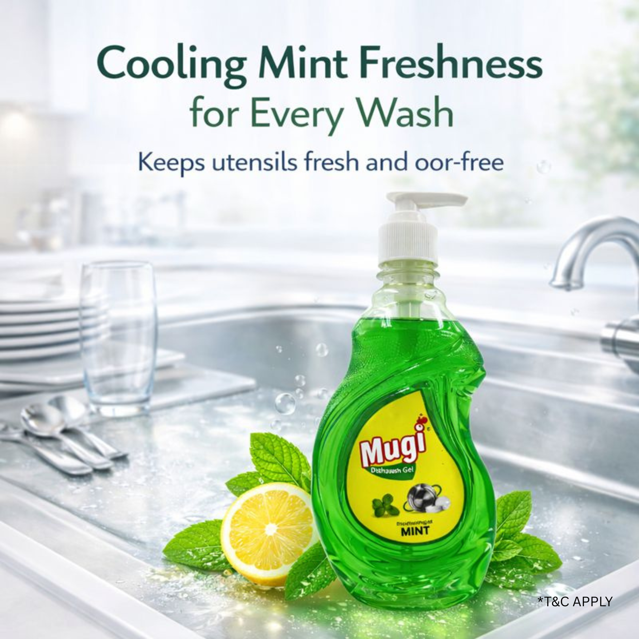 Dishwash Gel Mint 500ml (Pack of 2)