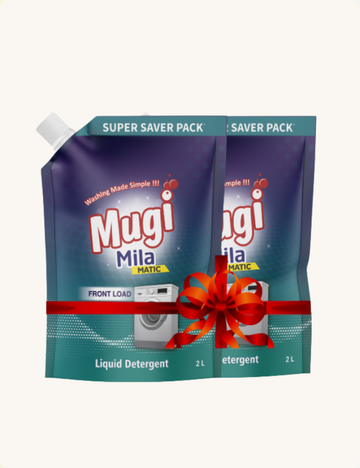 Mugi Mila Front Load Liquid Detergent 2000ml Pouch (Pack of 2)
