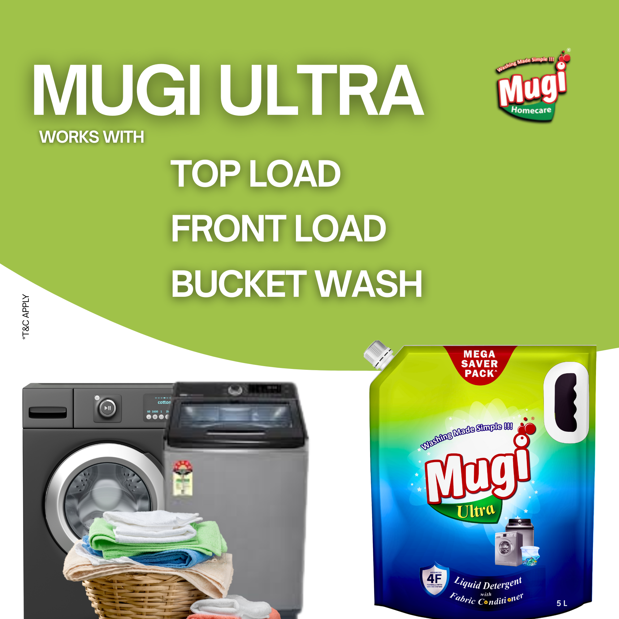 Mugi Ultra Premium Liquid Detergent 5L Pouch