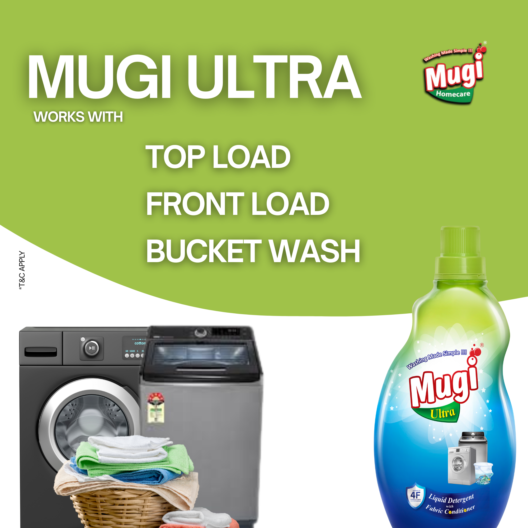 Mugi Ultra Premium Liquid Detergent 1000ml (1+1)