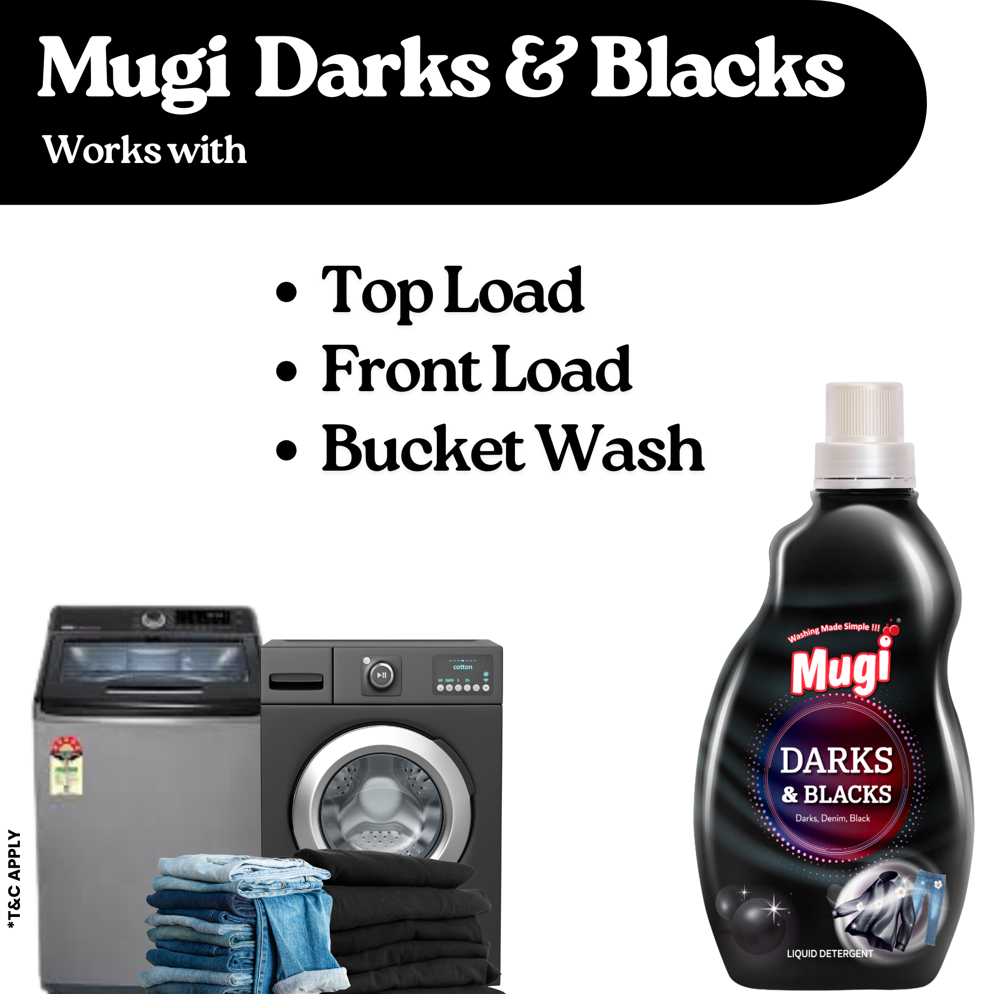 Mugi Darks & Blacks Liquid Detergent - 800ml