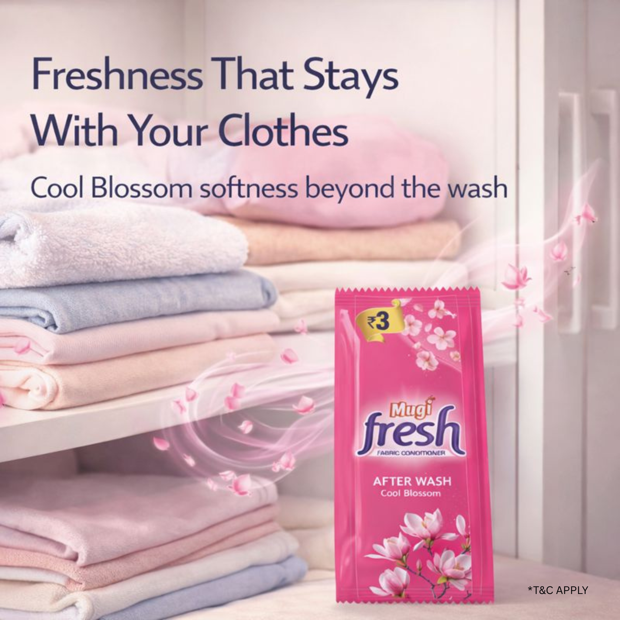 Mugi Fresh Cool Blossom Fabric Conditioner Pack of 40 Sachets