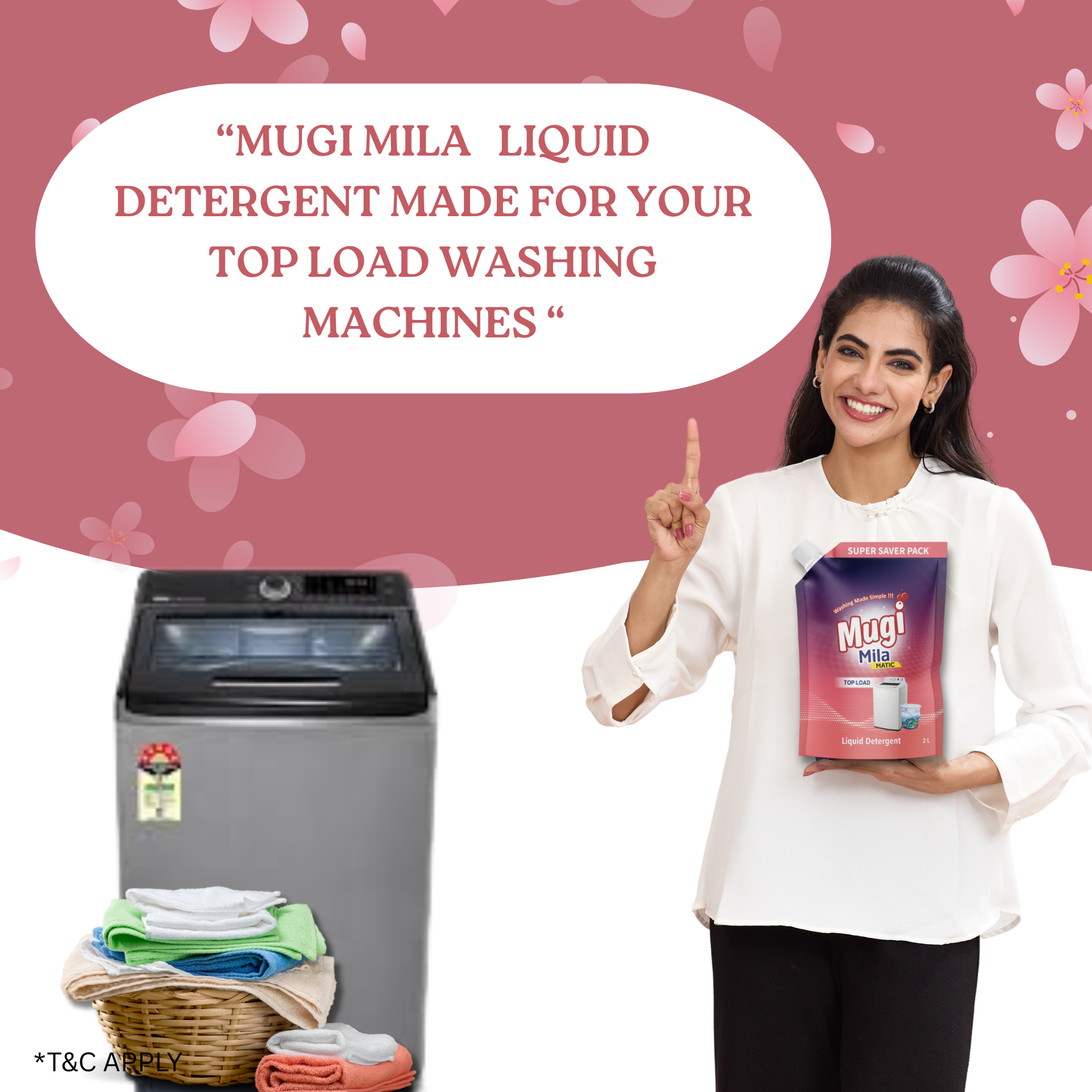Mugi Mila Top Load Liquid Detergent – Buy 2000ml Pouch (Pack of 2)