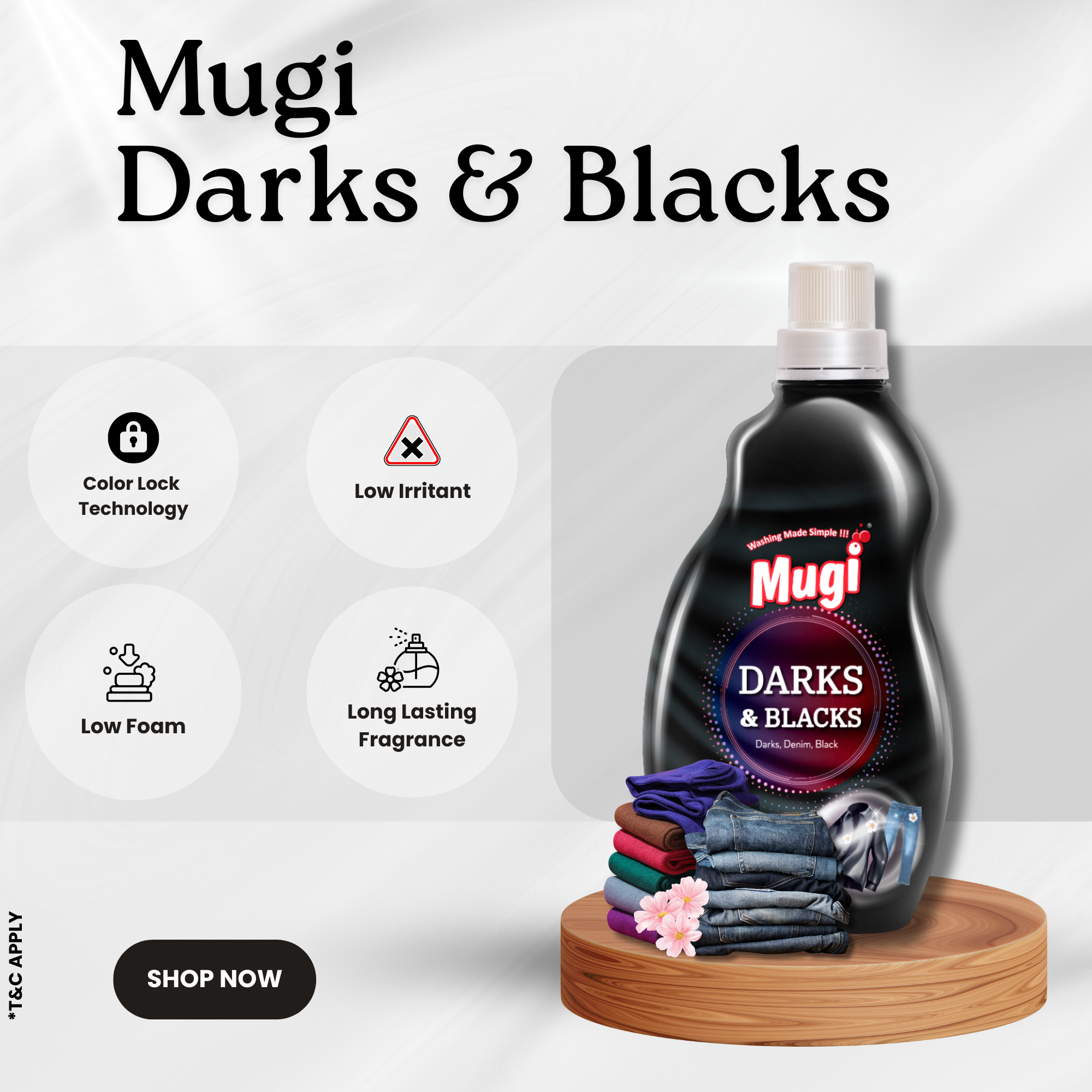 Mugi Darks & Blacks Liquid Detergent - 800ml