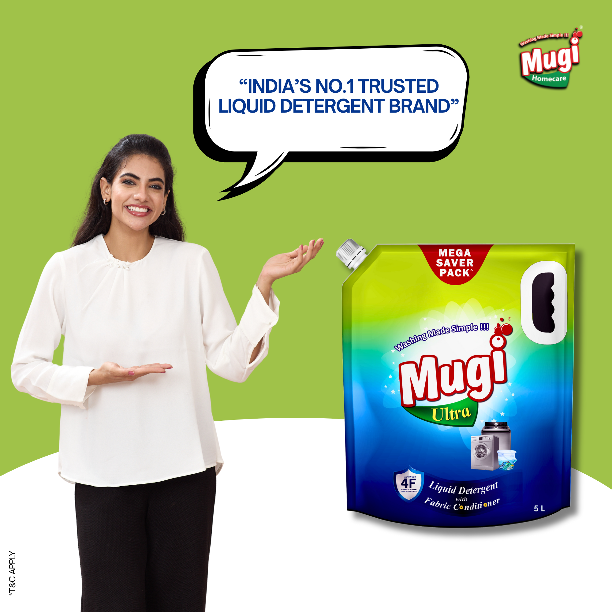 Mugi Ultra Premium Liquid Detergent 5L Pouch