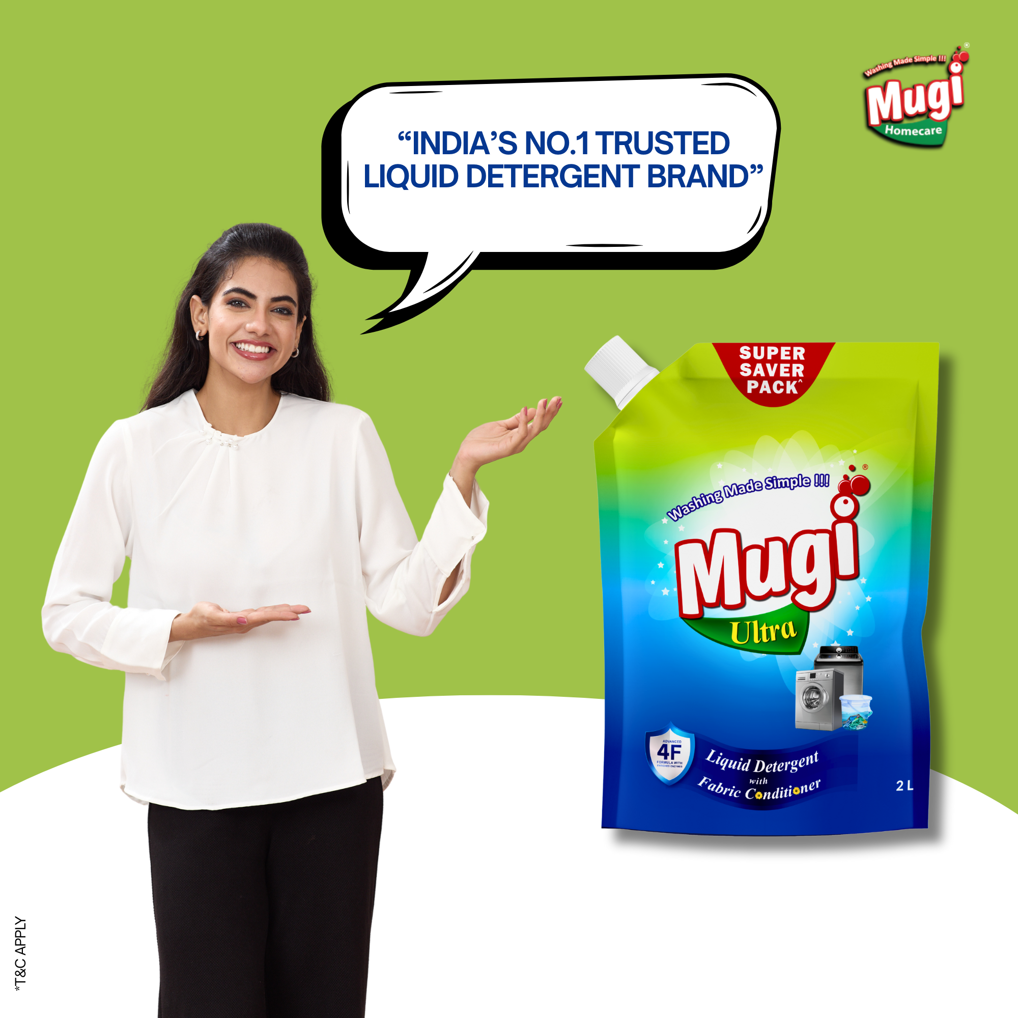 Mugi Ultra Premium Liquid Detergent  2000ml Pouch