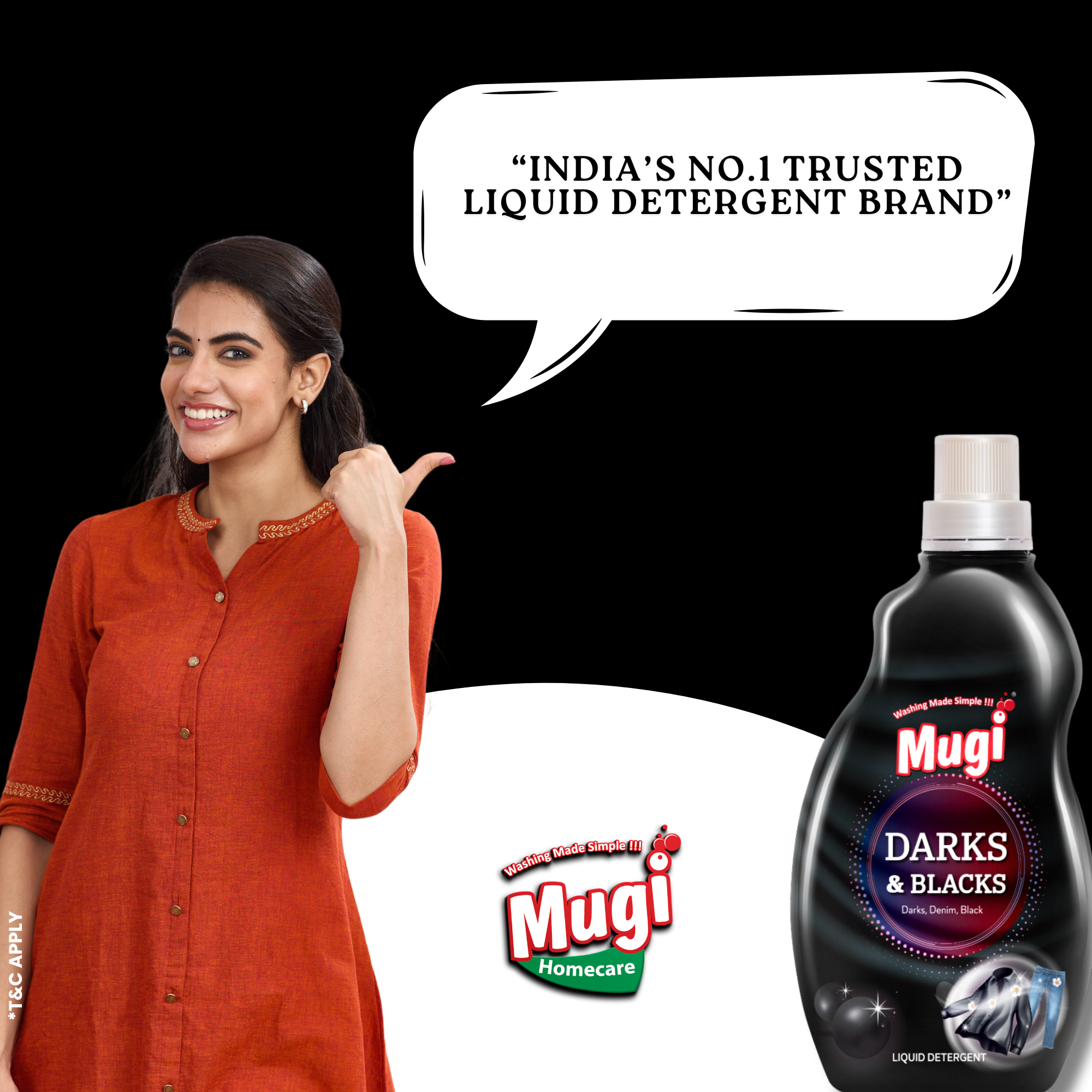 Mugi Darks & Blacks Liquid Detergent - 800ml