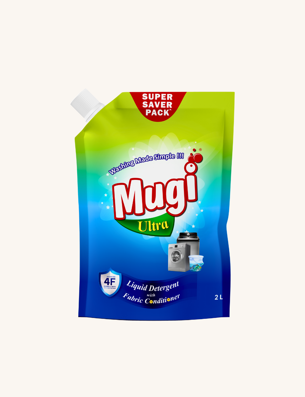 Mugi Ultra Premium Liquid Detergent  2000ml Pouch
