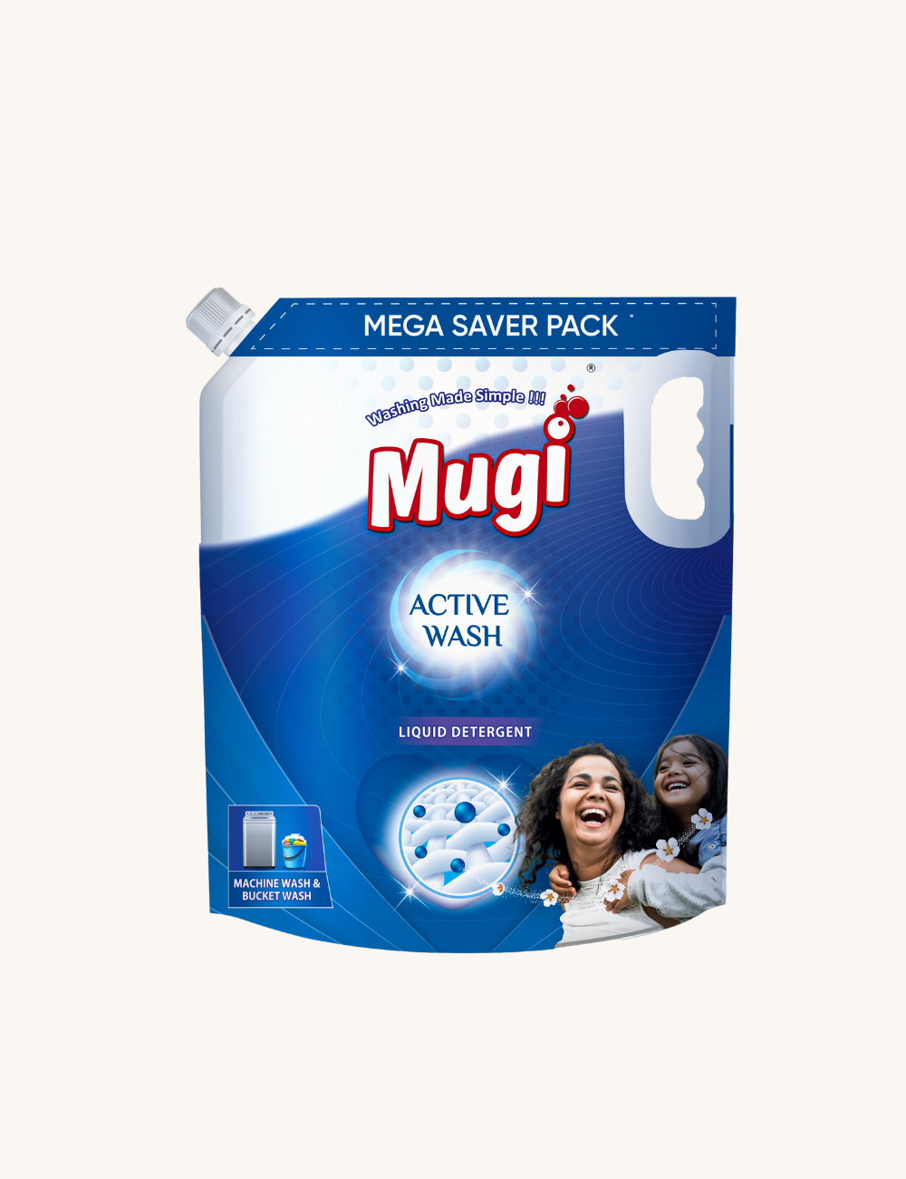 Mugi Active Wash Liquid Detergent - 4.7l Pouch