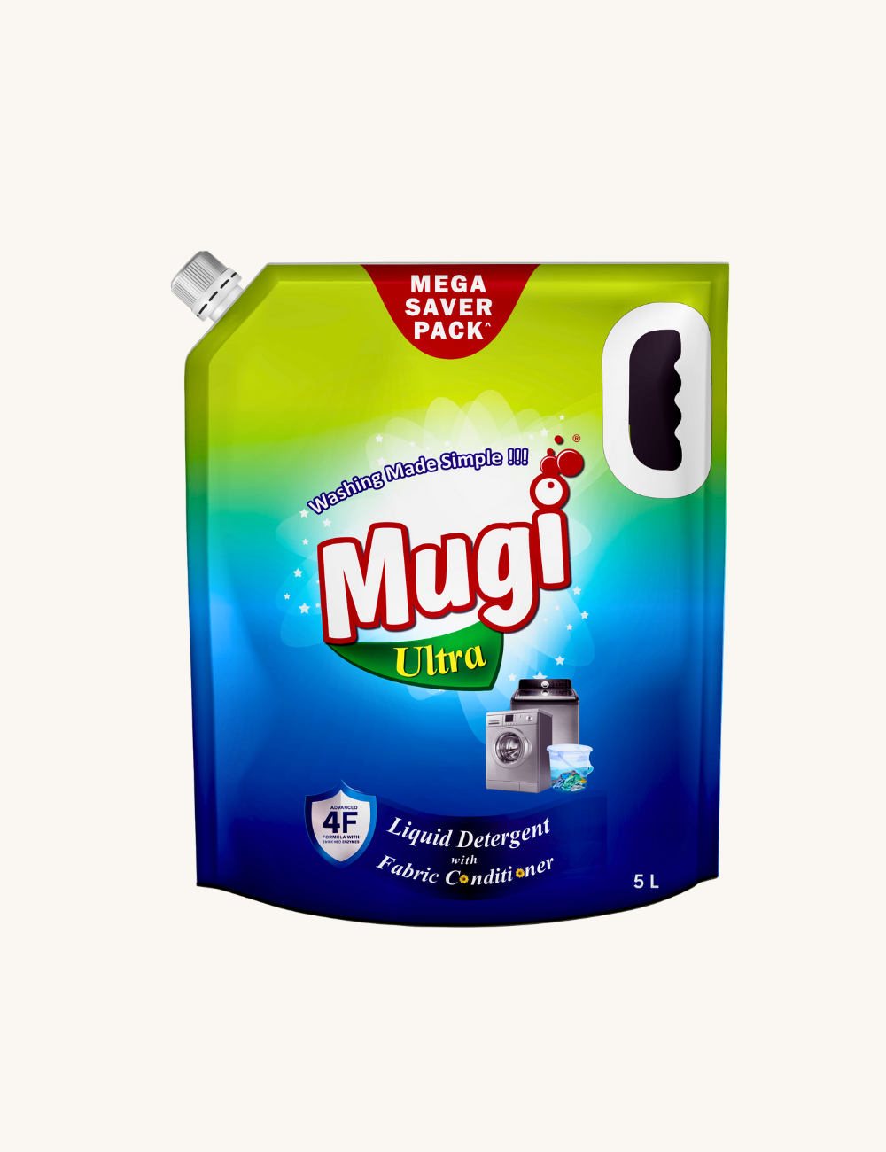 Mugi Ultra Premium Liquid Detergent 5L Pouch